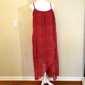 H&M Red sheer spaghetti strap dress, size 6